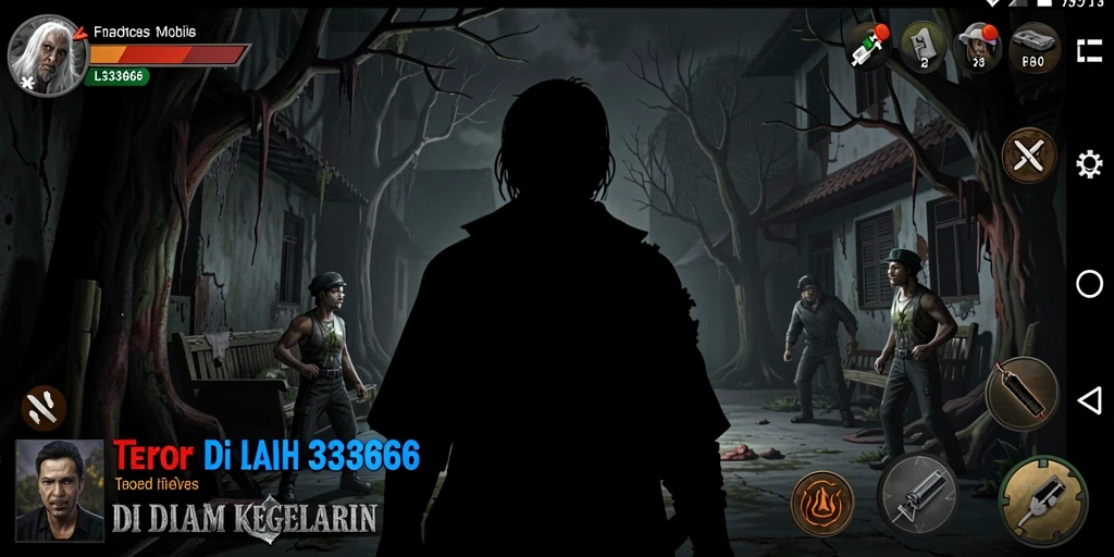 Tangkapan layar dari gameplay menakutkan 333666 dengan suasana yang mencekam.