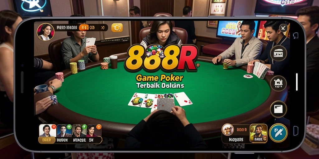 Tampilan gameplay poker yang mendebarkan di 888R.