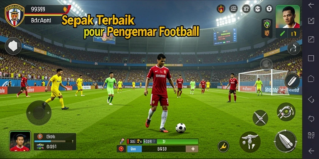 Gameplay seru dari 9939 yang menunjukkan aksi di lapangan sepak bola.