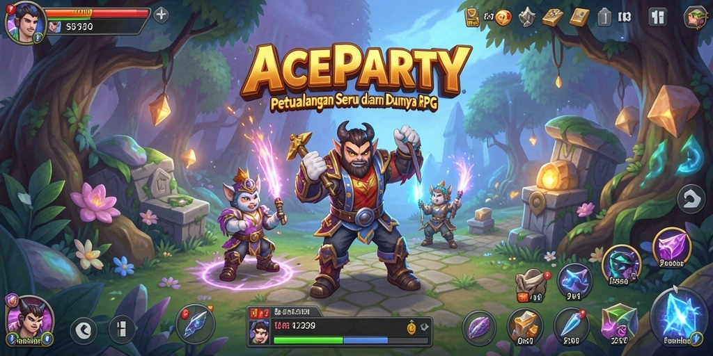 Tangkapan layar menampilkan aksi seru dalam game RPG ACEPARTY.