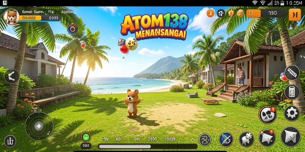 Tampilan gameplay ATOM138 yang menghibur dan santai.