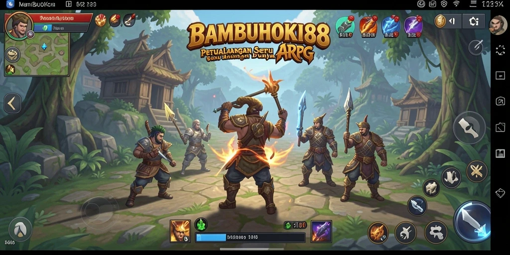 Tangkapan layar menampilkan pertarungan epik di BAMBUHOKI88.