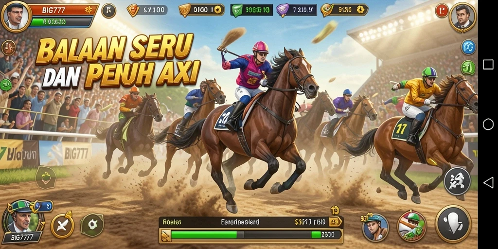Tampilan gameplay seru balapan mobil di BIG777.