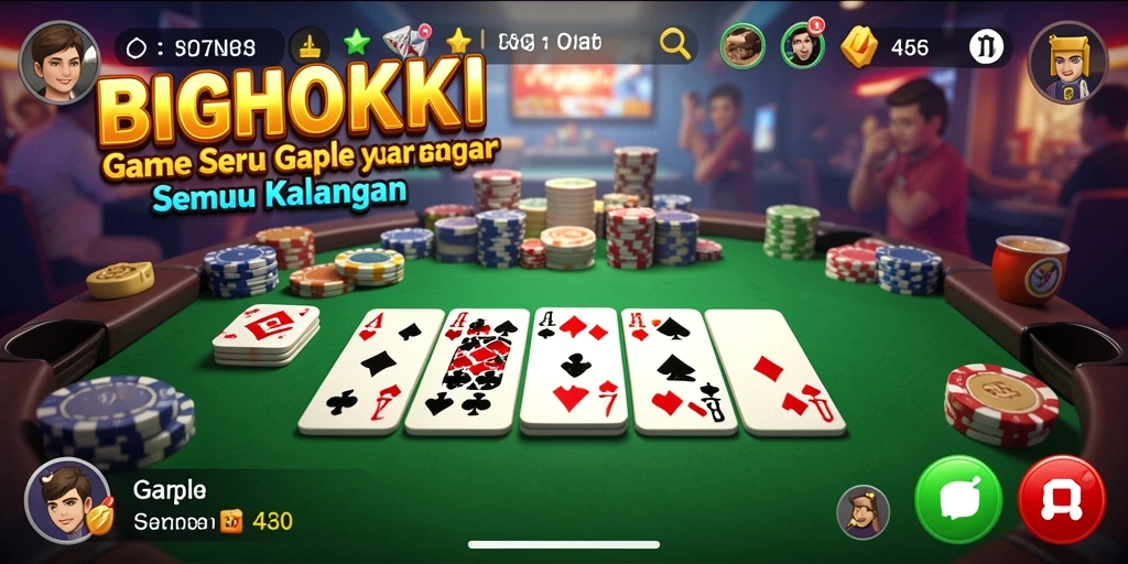 Tampilan menarik dari gameplay BIGHOKI dalam permainan Gaple.