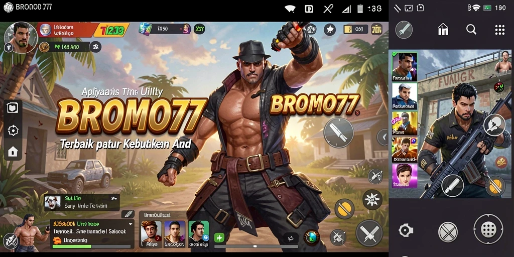 Tampilan utama BROMO77 dengan fitur alat bantu Utility yang lengkap.