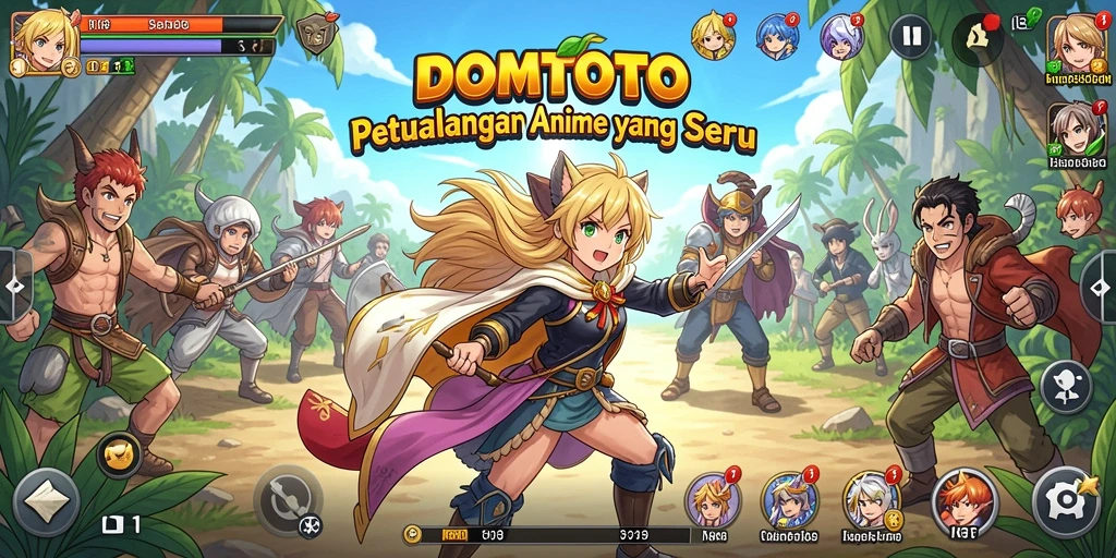 Tampilan gameplay menarik di DOMTOTO dengan karakter Anime yang dinamis.