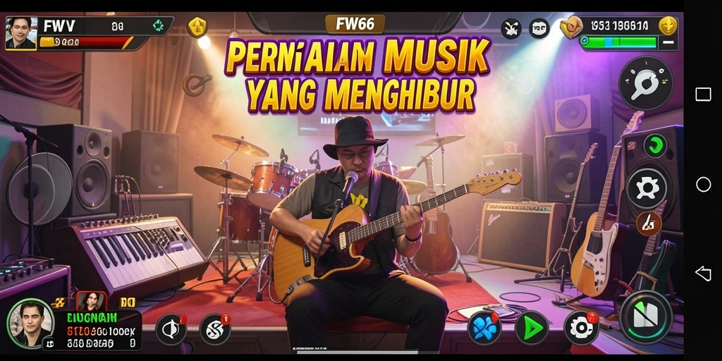 Tampilan gameplay FW66 yang seru dan interaktif dengan musik.