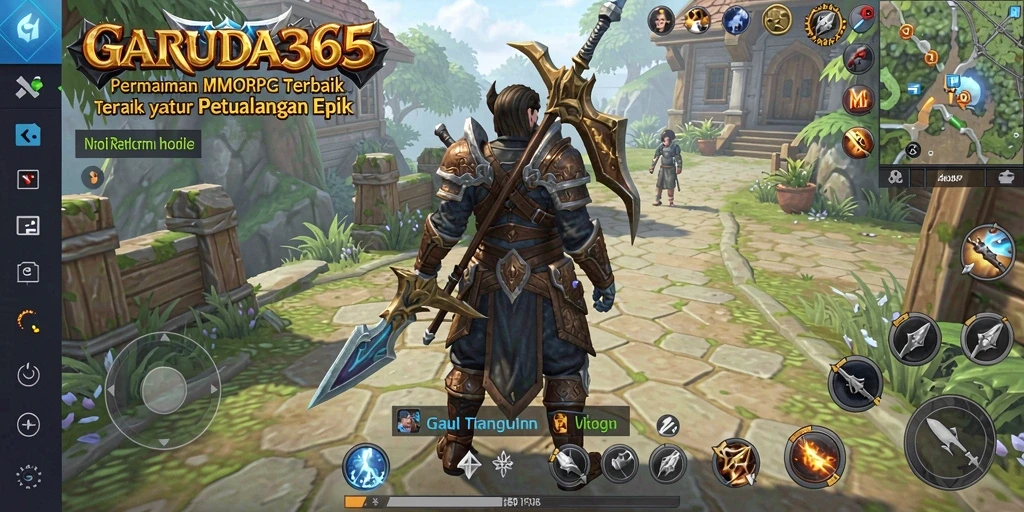 Screenshot utama GARUDA365 menampilkan aksi petualangan seru dalam dunia MMORPG.