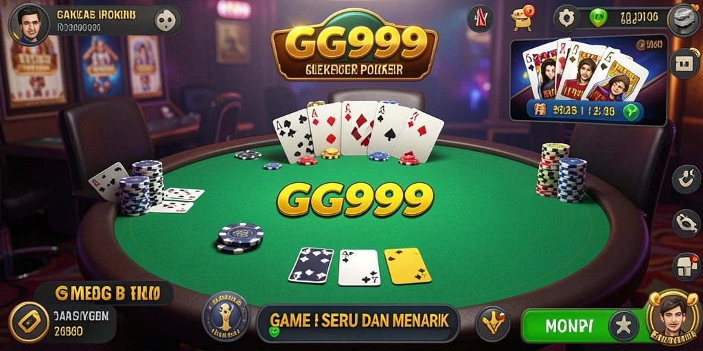 Gameplay seru GG999 dengan atmosfer poker yang menarik.