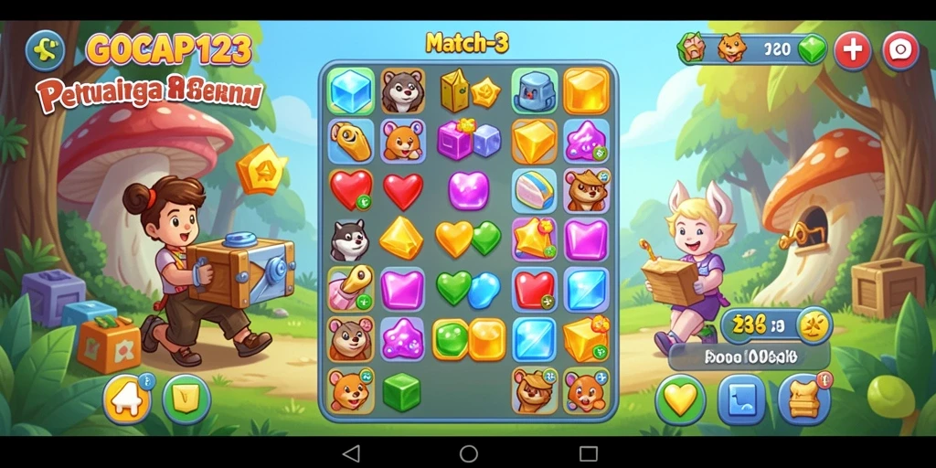 Tampilan gameplay GOCAP123 yang penuh warna dan seru.