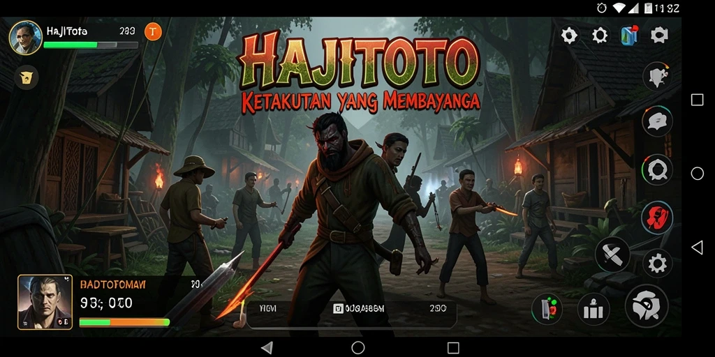 Screenshot menunjukkan suasana menyeramkan saat gameplay HAJITOTO.