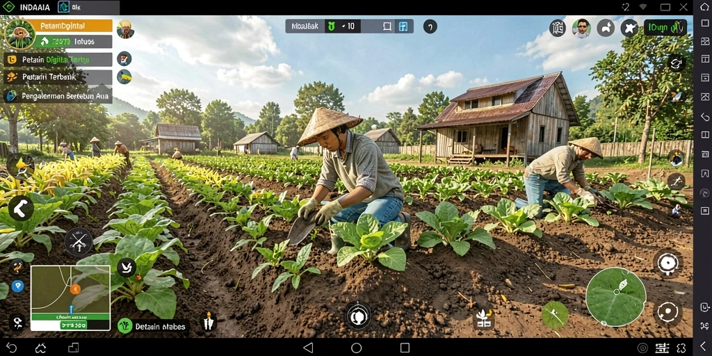 Gameplay seru dalam INDAAA dengan pengelolaan pertanian yang menarik.