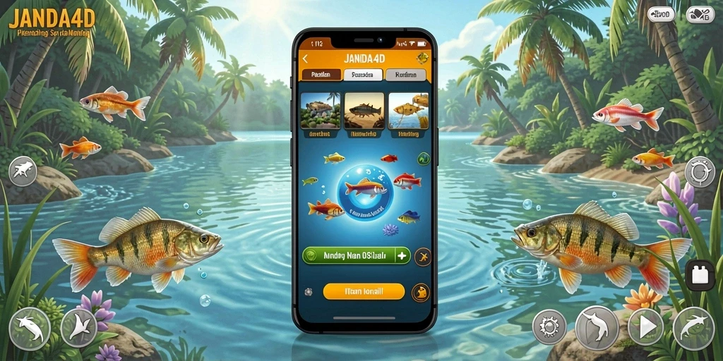 Screenshot gameplay JANDA4D menampilkan pengalaman memancing yang seru dan menantang.