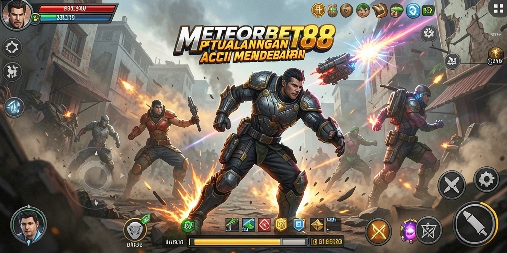 Tangkapan layar utama <strong>METEORBET88</strong> menampilkan aksi seru dalam pertempuran penuh adrenalin.