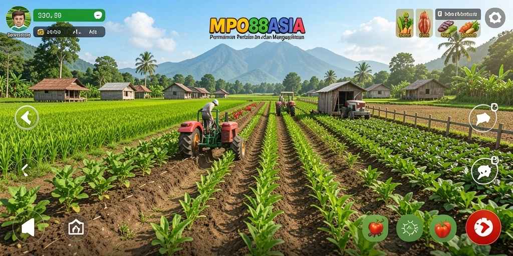 Tangkapan layar utama MPO88ASIA menampilkan kegiatan bertani yang menyenangkan.