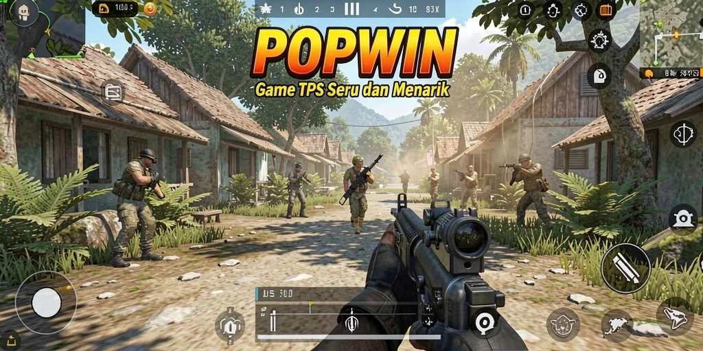 Screenshot gameplay <strong>POPWIN</strong> yang penuh aksi dan strategi.