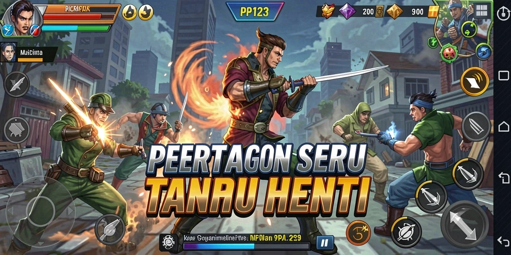 Tampilan seru pertarungan di PP123 dengan grafis yang menawan.