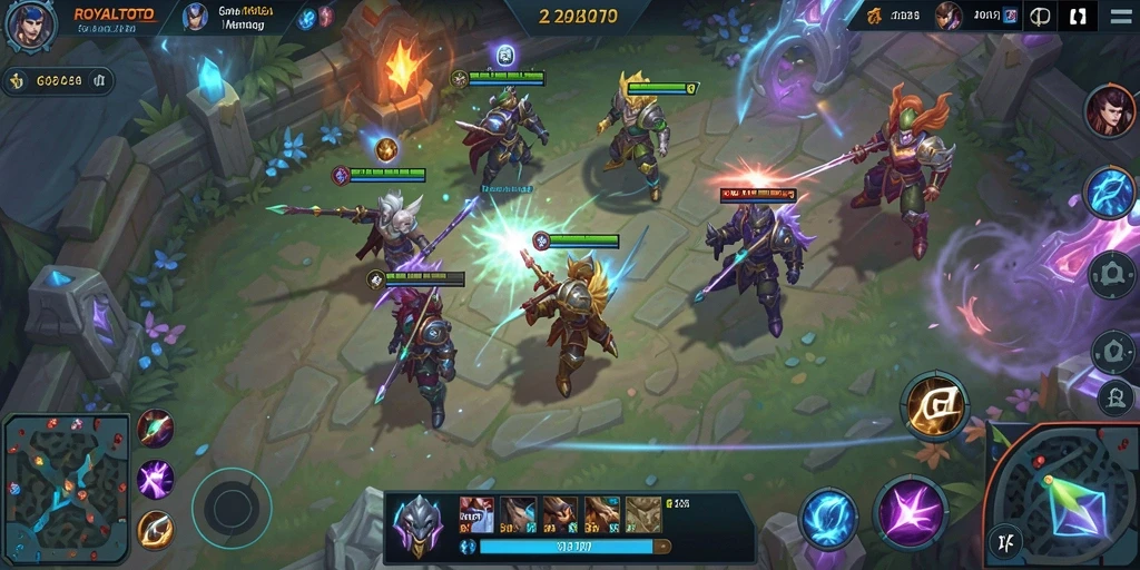 Tampilan gameplay seru di ROYALTOTO dengan aksi pertarungan yang mendebarkan.