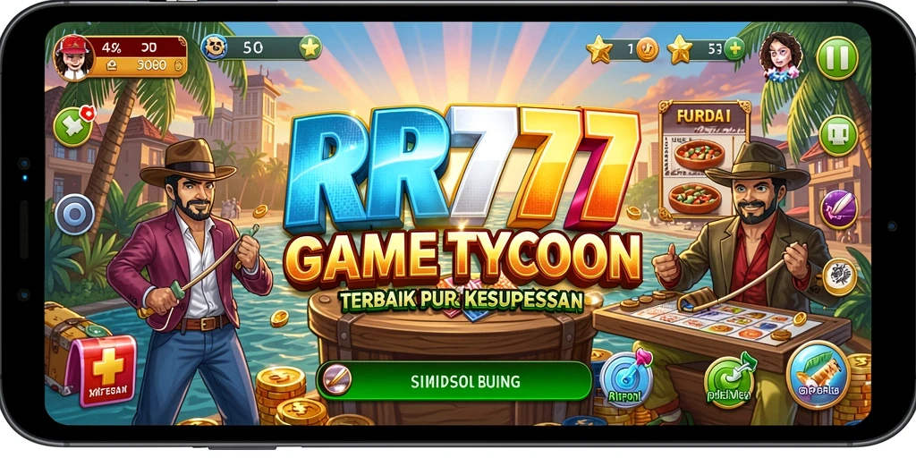 Tampilan utama gameplay RR777 dengan elemen Tycoon yang menarik.