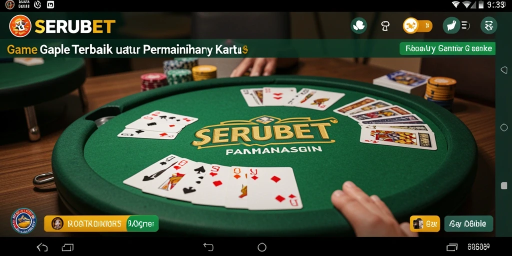 Tampilan gameplay SERUBET yang menarik dan seru saat bermain Gaple.