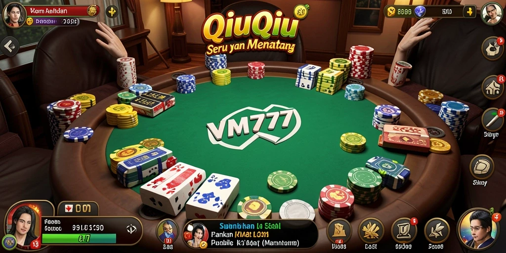 Tampilan gameplay seru dalam permainan QiuQiu.