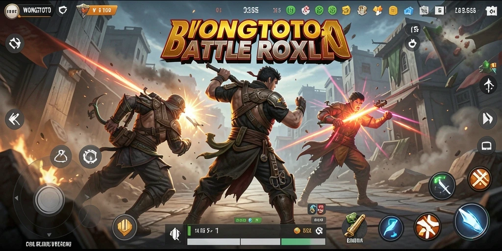 Tangkapan layar WONGTOTO menunjukkan aksi Battle Royale yang seru dan intens.